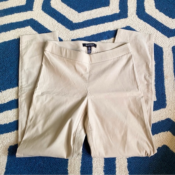 🐚 ELLEN TRACY TAN STRAIGHT LEG PULL ON PANTS! - Picture 6 of 9
